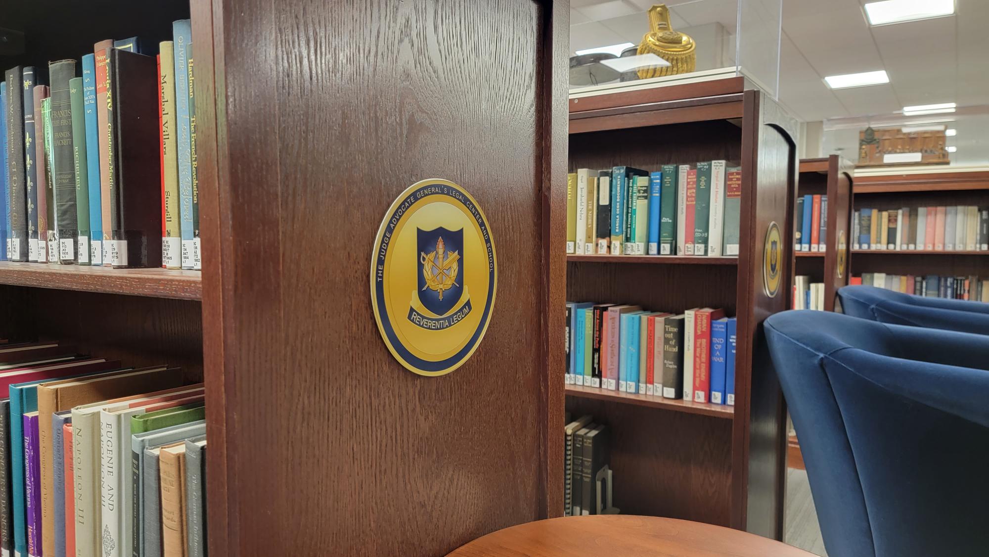 Books on a library shelf